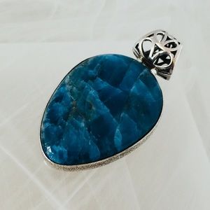 925 Sterling Silver Natural Apatite Pendant